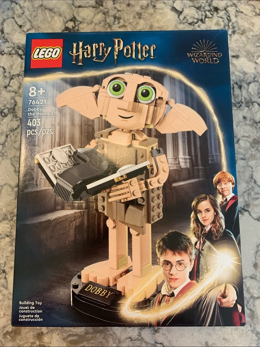 Lego Harry Potter Dobby Figure in Tan with Green Eyes